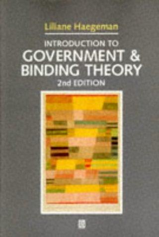 Tapa de Introduction to Government and Binding Theory, de Liliane Haegeman